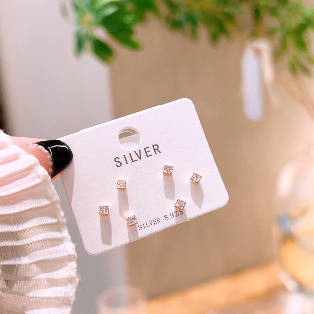 Massivsilber Ohrringe Leichter Luxus Neujahr Gold