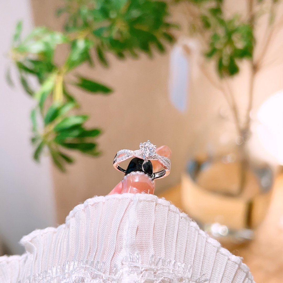 Nickel Free Silver Moissanite Ring French Proposal Silver