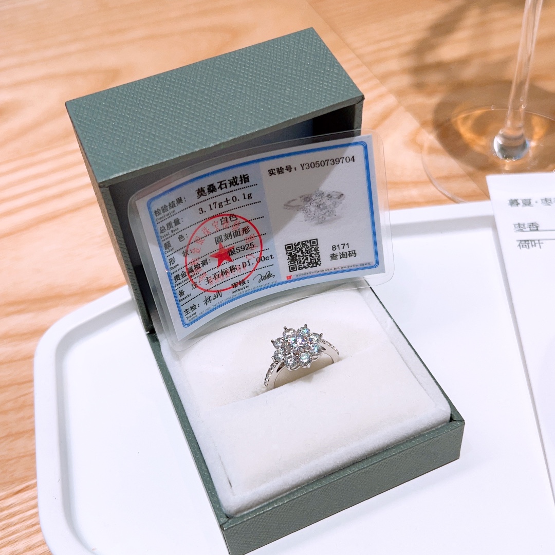 Nickel Free Silver Moissanite Ring Premium Mother's Day Gold