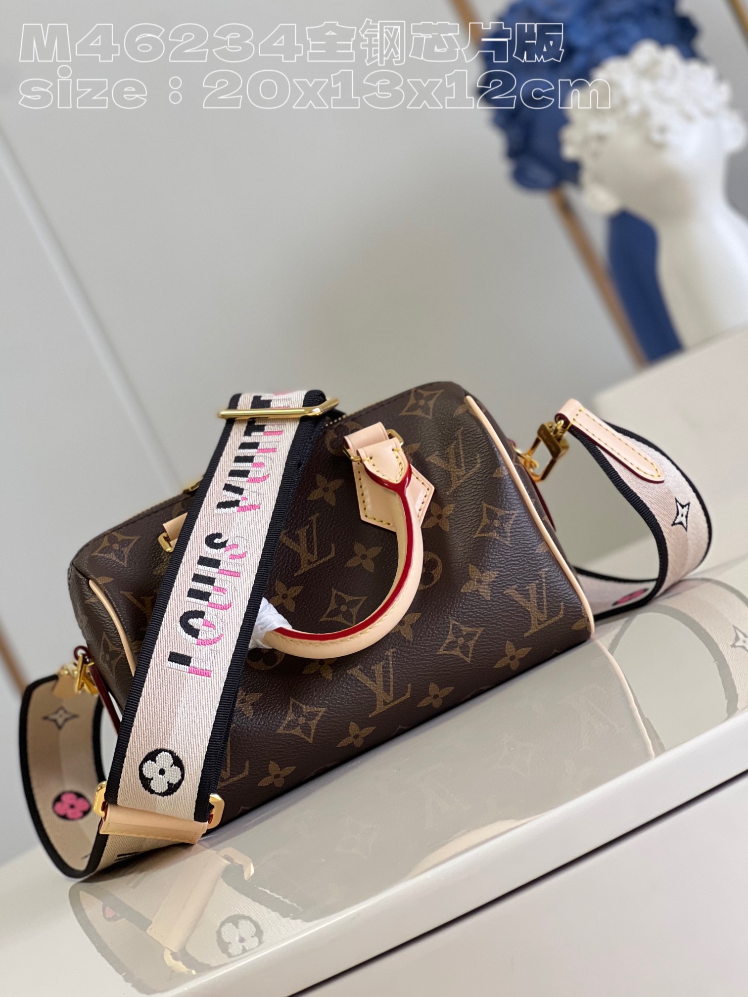 לואי ויטון LV Speedy תיקים תיקי יד תיקי נסיעה כל פלדה Monogram Canvas קנבס קווייד פבריק M46234