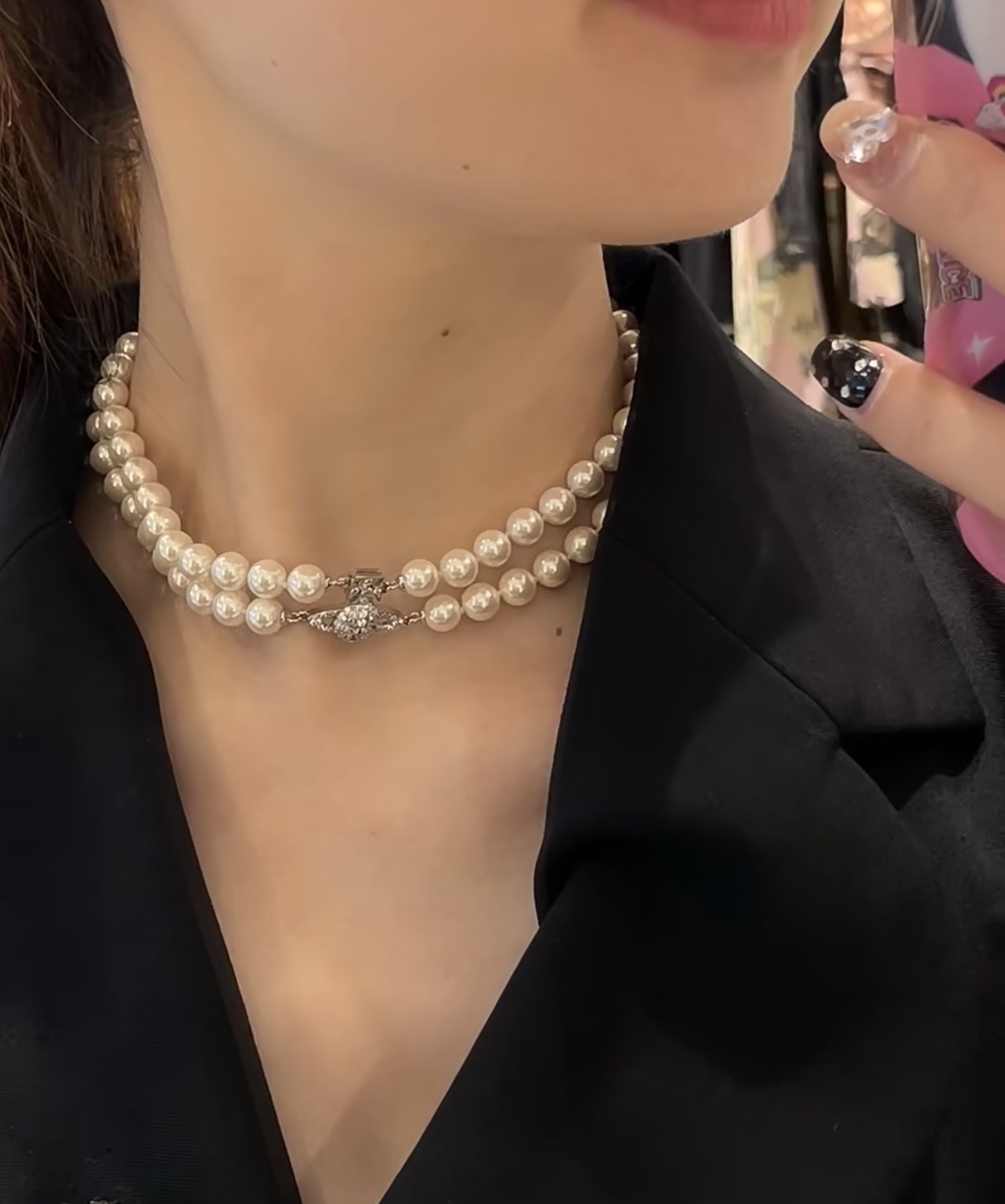 Vivienne Westwood 新品上架西太后双层珍珠磁扣土星项链