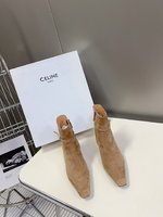Celine Short Boots Gold Hardware Calfskin Cowhide Genuine Leather Fall Collection