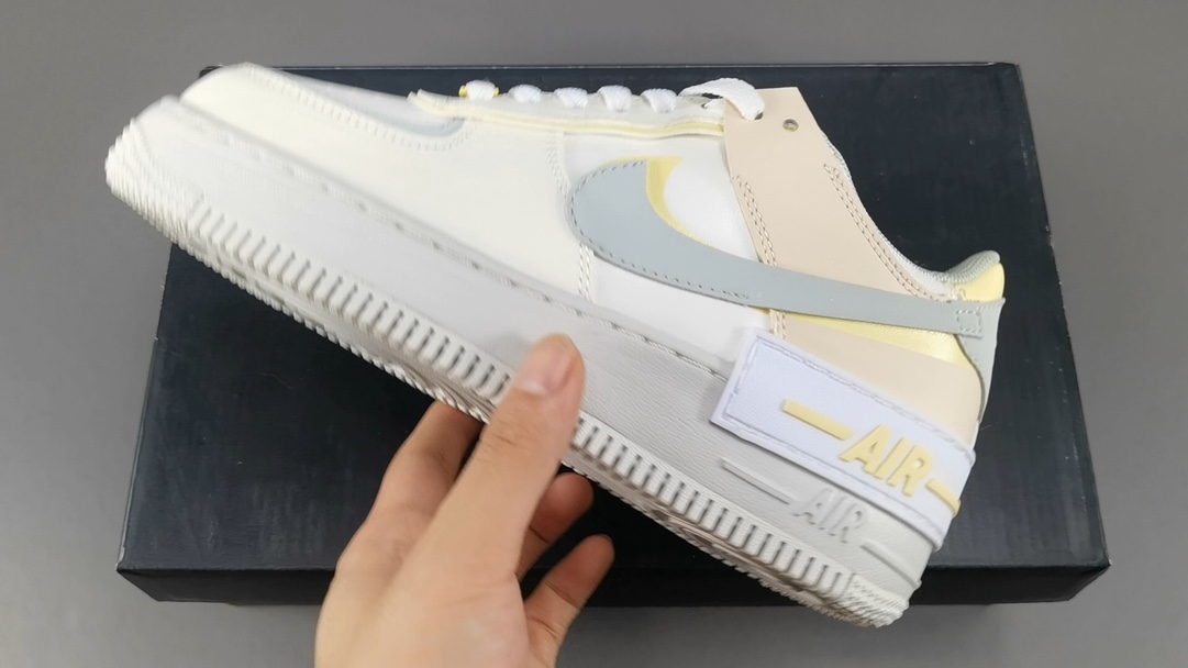 AF1马卡龙鞋码36-44总裁福利版出品-AirForce1Shadow解构女款马卡龙卡其DR7883-