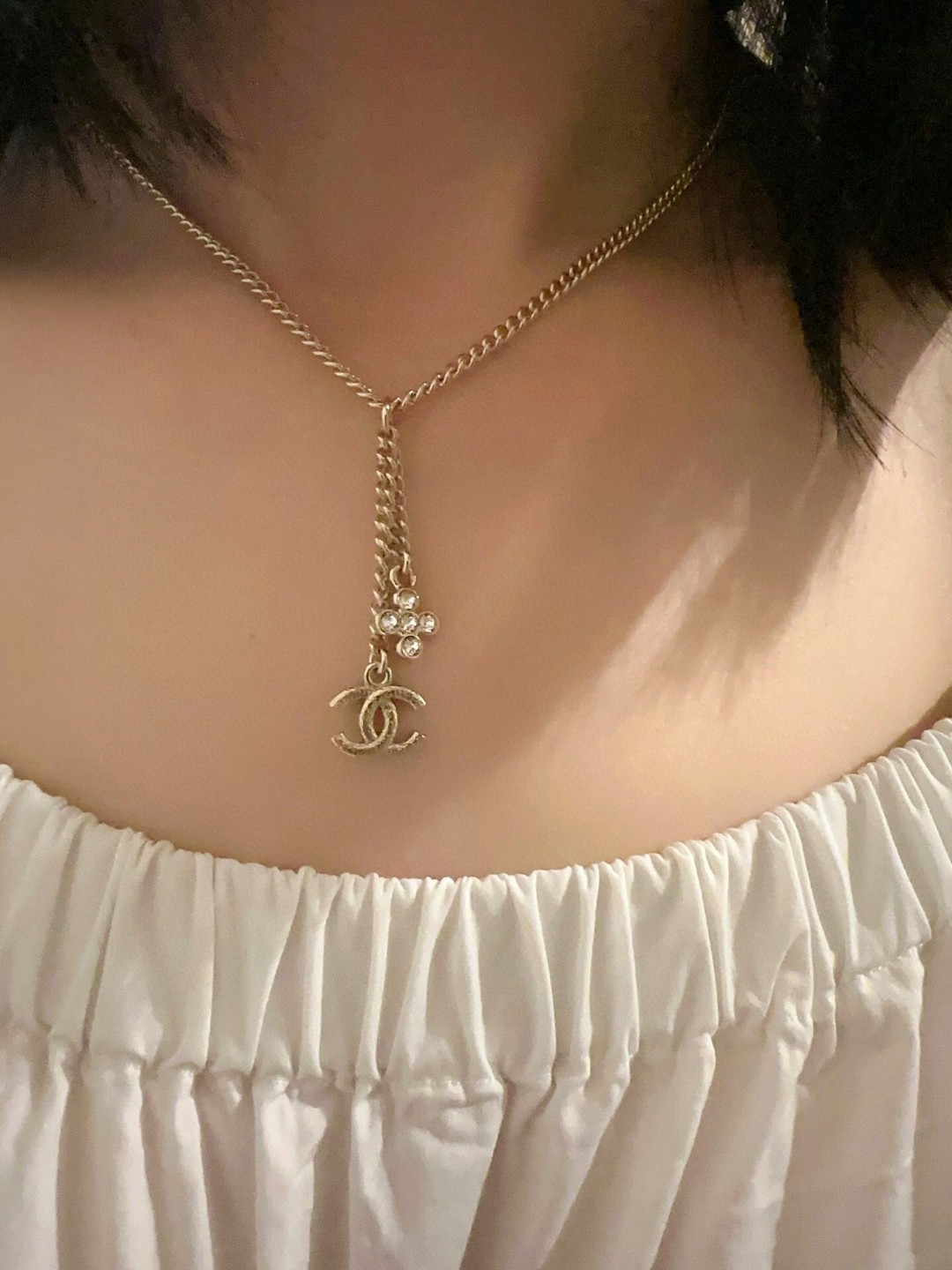 Chrome Hearts Ch@nel 花朵双C镶钻 简约款 项链