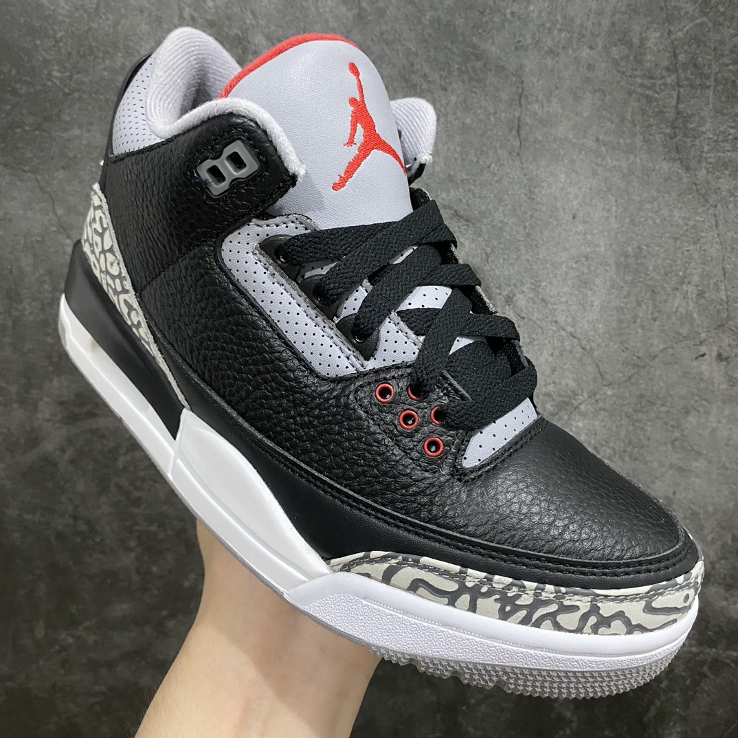 X version of the original Air Jordan 3 Retro OG ”Black Cement” AJ3 Joe 3 Black Cement 854262-001