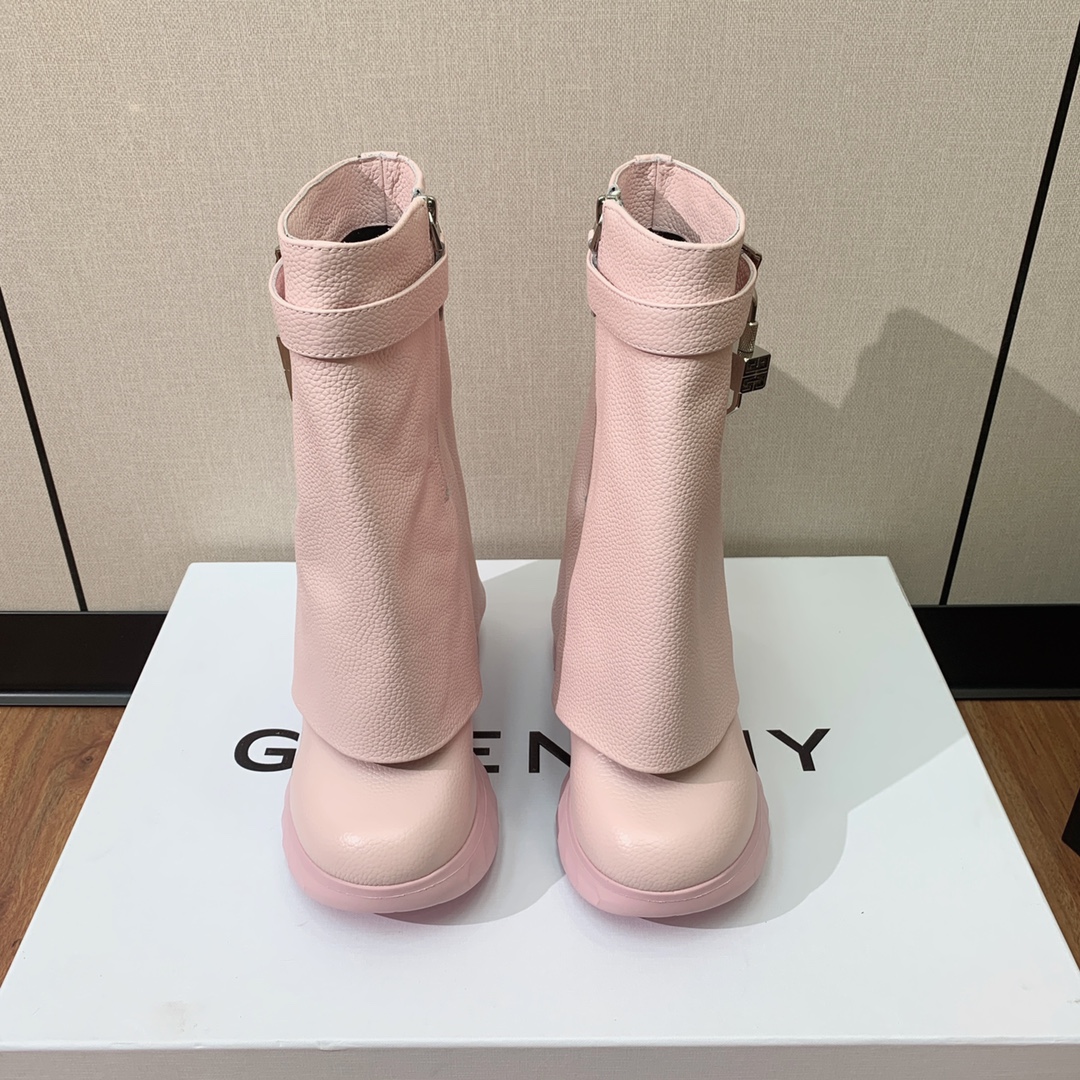 GIVENC*Y坡跟增高显瘦鲨鱼靴风