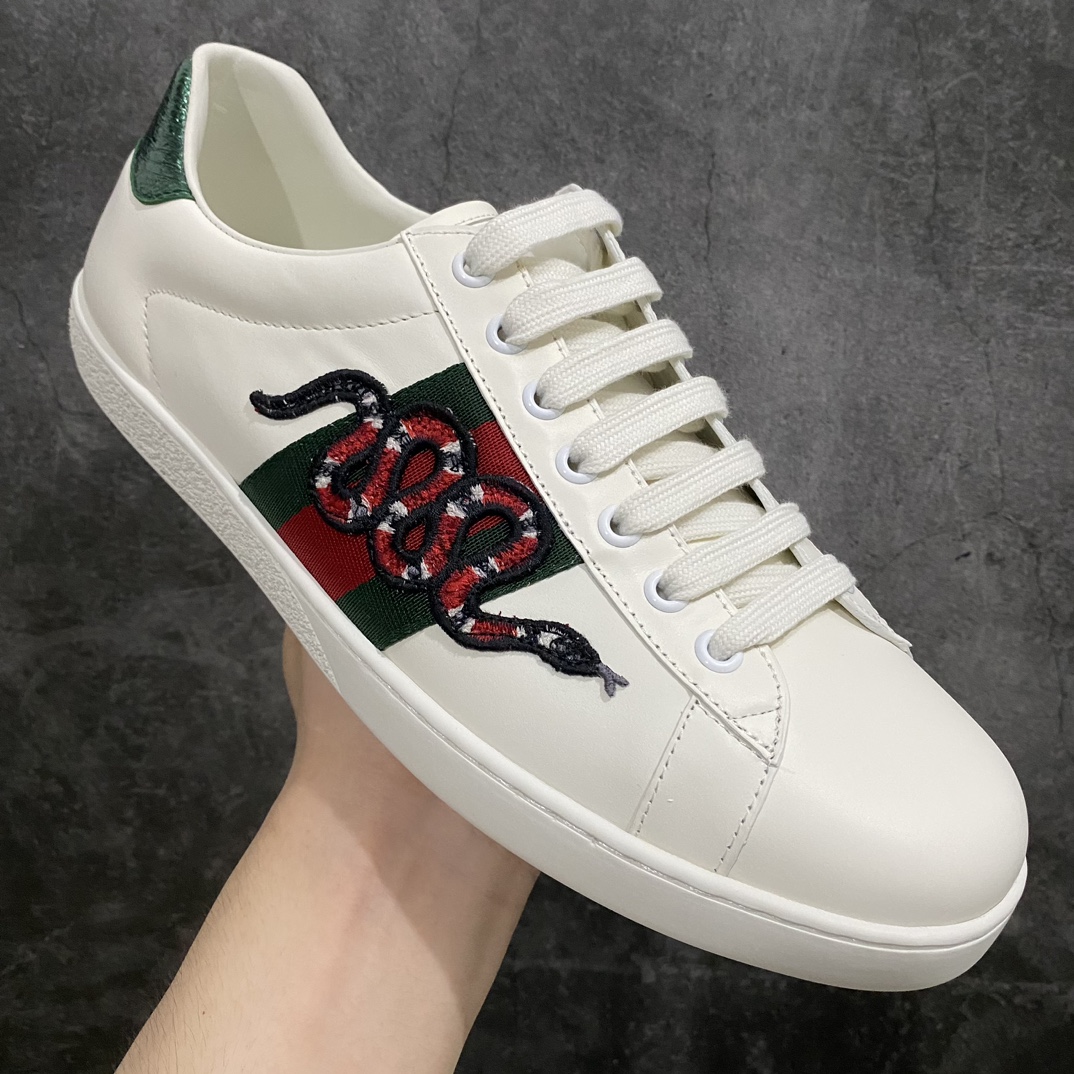 [Purely made in Dongguan] Gucci white shoes series classic snake comes with original shoe tongue imitation wear environmentally friendly paper pad