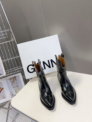 Ganni Long Boots Shop the Best High Authentic Quality Replica Embroidery Girl Calfskin Cowhide Rubber Fall/Winter Collection Vintage