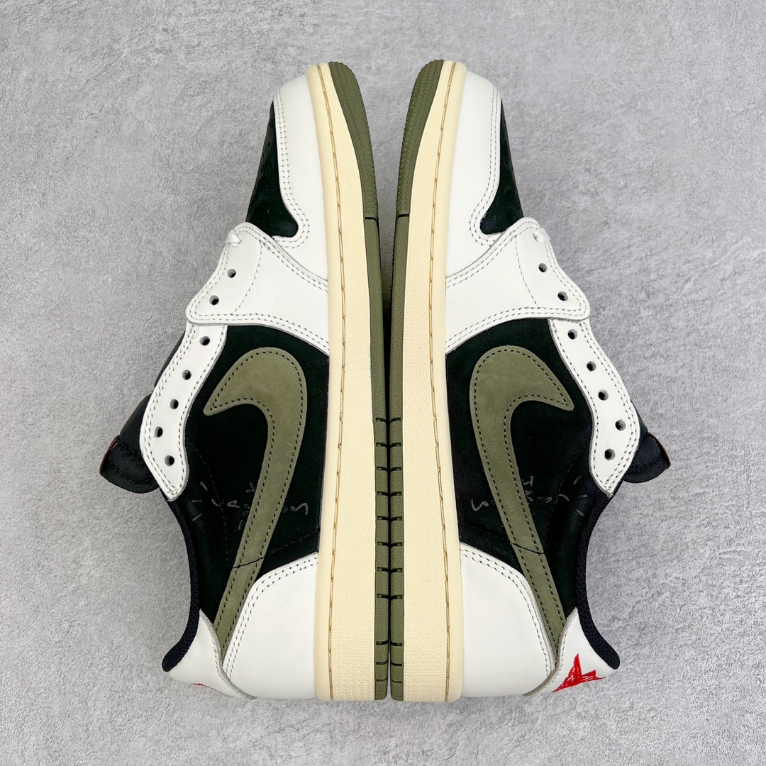 图片[5]-＃LJ渠道版 Travis Scott x Air Jordan AJ1 Low OG SP TS联名白黑绿倒钩低帮 DZ4137-106 原盒原配 原厂拉帮工艺 针距密度一致 全新升级网板中底 原楦原纸板开发 后跟弧度收口自然不对折 极致一眼正品既视感 原厂皮料 进口玻璃冲刀皮料裁剪零毛边 承诺百分百一致原鞋 全鞋电脑针车工艺 鞋面清洁度最高QC检验标准 控制溢胶 原厂电绣工艺 鞋标鞋盒、防尘纸 均采购来自原厂 尺码：36 36.5 37.5 38 38.5 39 40 40.5 41 42 42.5 43 44 44.5 45 46 47.5-选品中心