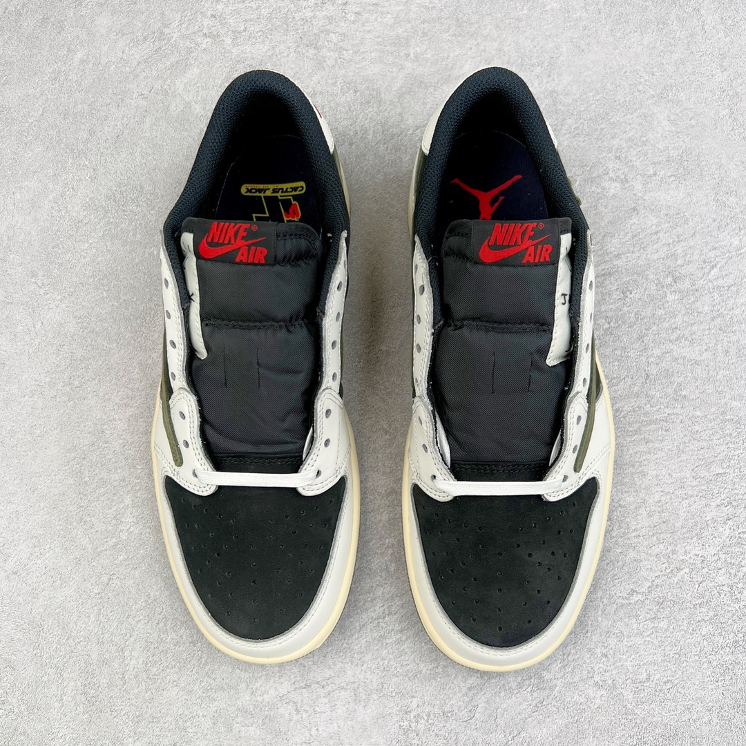 图片[2]-＃LJ渠道版 Travis Scott x Air Jordan AJ1 Low OG SP TS联名白黑绿倒钩低帮 DZ4137-106 原盒原配 原厂拉帮工艺 针距密度一致 全新升级网板中底 原楦原纸板开发 后跟弧度收口自然不对折 极致一眼正品既视感 原厂皮料 进口玻璃冲刀皮料裁剪零毛边 承诺百分百一致原鞋 全鞋电脑针车工艺 鞋面清洁度最高QC检验标准 控制溢胶 原厂电绣工艺 鞋标鞋盒、防尘纸 均采购来自原厂 尺码：36 36.5 37.5 38 38.5 39 40 40.5 41 42 42.5 43 44 44.5 45 46 47.5-选品中心