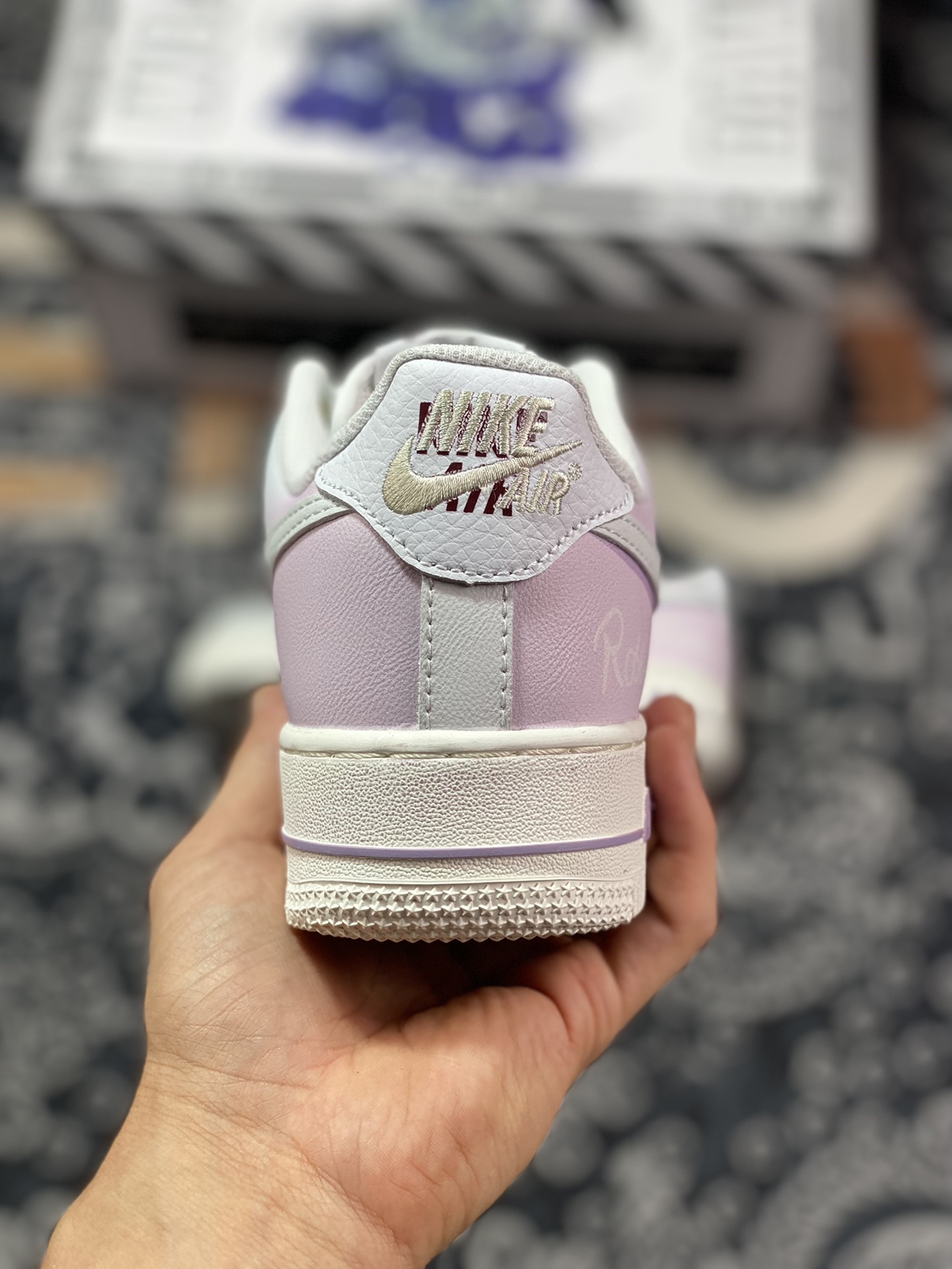 Nike Air Force 1'07 Low GS”Rose” Air Force One low-top sneakers ”White Gradient Purple Girly Heart” DZ5616-100