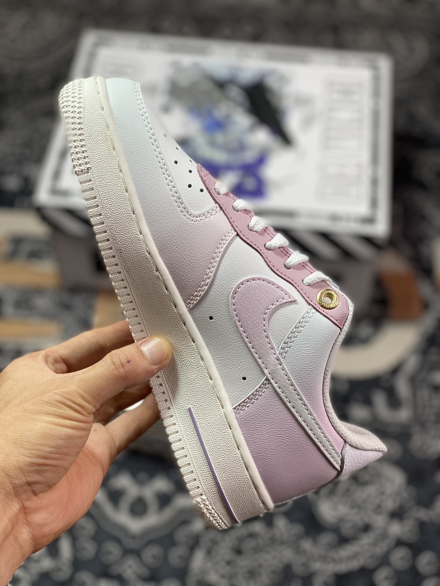 240  Nike Air Force 1‘07 Low GS”Rose“空军一号低帮板鞋“白渐变紫少女心”DZ5616-100