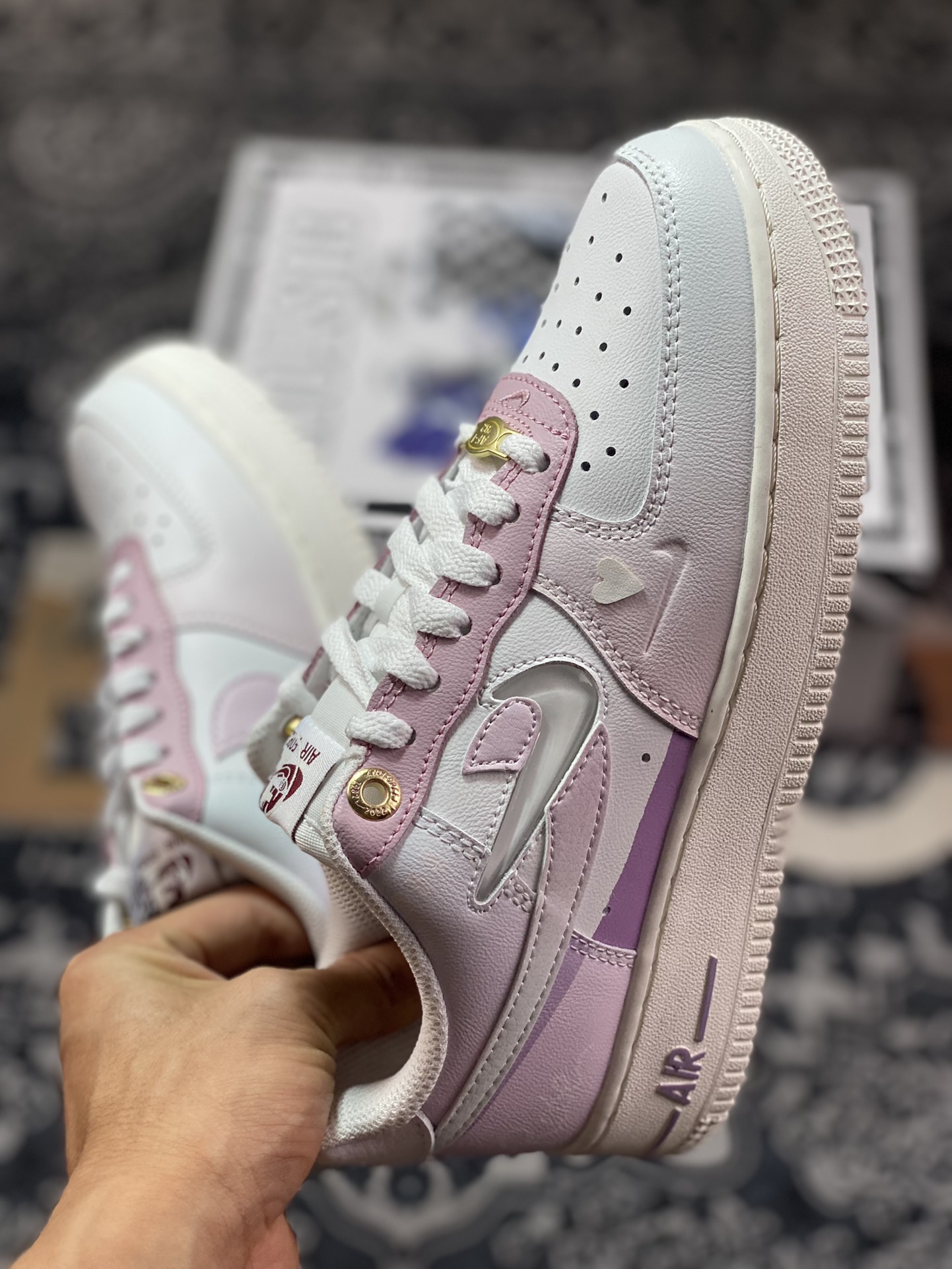 240  Nike Air Force 1‘07 Low GS”Rose“空军一号低帮板鞋“白渐变紫少女心”DZ5616-100