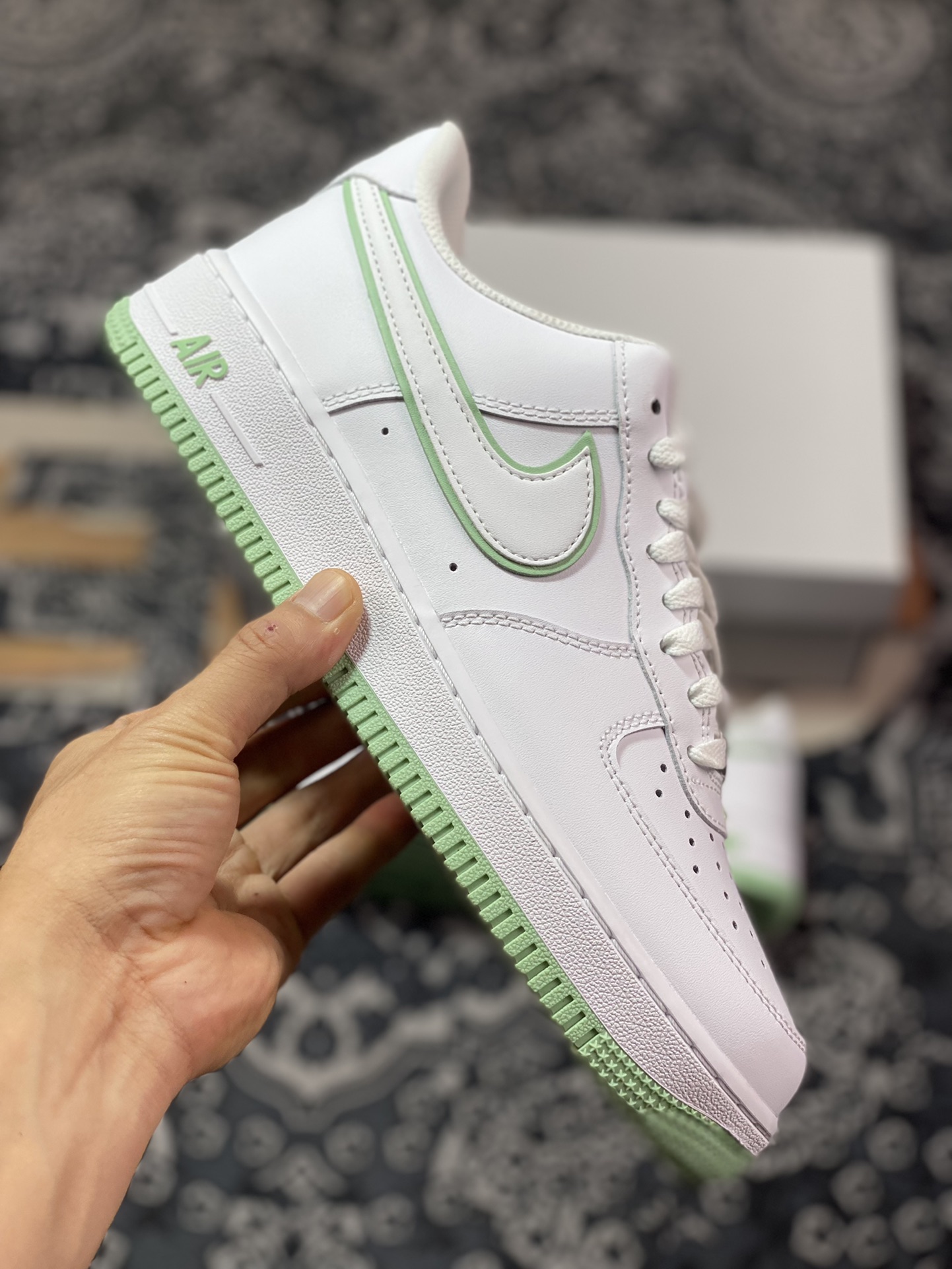 Nike Air Force 1 '07 Low QS”White/Mint” Air Force 1 classic low-top sneakers ”leather white mint green stacked hook” DV0788-105