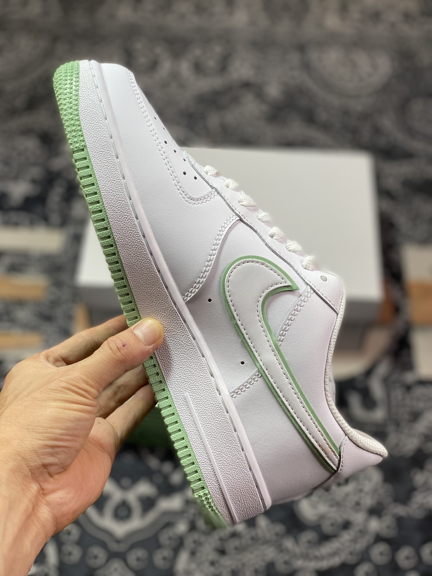 Nike Air Force 1 '07 Low QS”White/Mint” Air Force 1 classic low-top sneakers ”leather white mint green stacked hook” DV0788-105