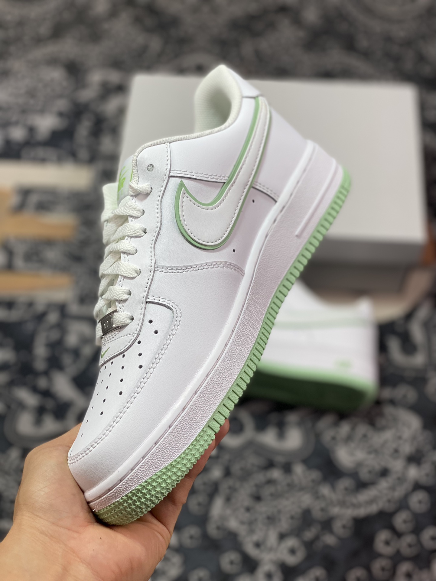 Nike Air Force 1 '07 Low QS”White/Mint” Air Force 1 classic low-top sneakers ”leather white mint green stacked hook” DV0788-105