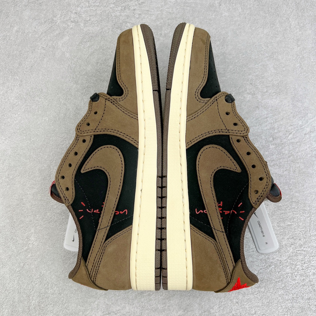 图片[4]-＃LJ渠道版 Travis Scott x Air Jordan AJ1 Low OG SP TS联名倒钩1.0低帮 深棕 CQ4277-001 原盒原配 原厂拉帮工艺 针距密度一致 全新升级网板中底 原楦原纸板开发 后跟弧度收口自然不对折 极致一眼正品既视感 原厂皮料 进口玻璃冲刀皮料裁剪零毛边 承诺百分百一致原鞋 全鞋电脑针车工艺 鞋面清洁度最高QC检验标准 控制溢胶 原厂电绣工艺 鞋标鞋盒、防尘纸 均采购来自原厂 尺码：36 36.5 37.5 38 38.5 39 40 40.5 41 42 42.5 43 44 44.5 45 46 47.5-选品中心