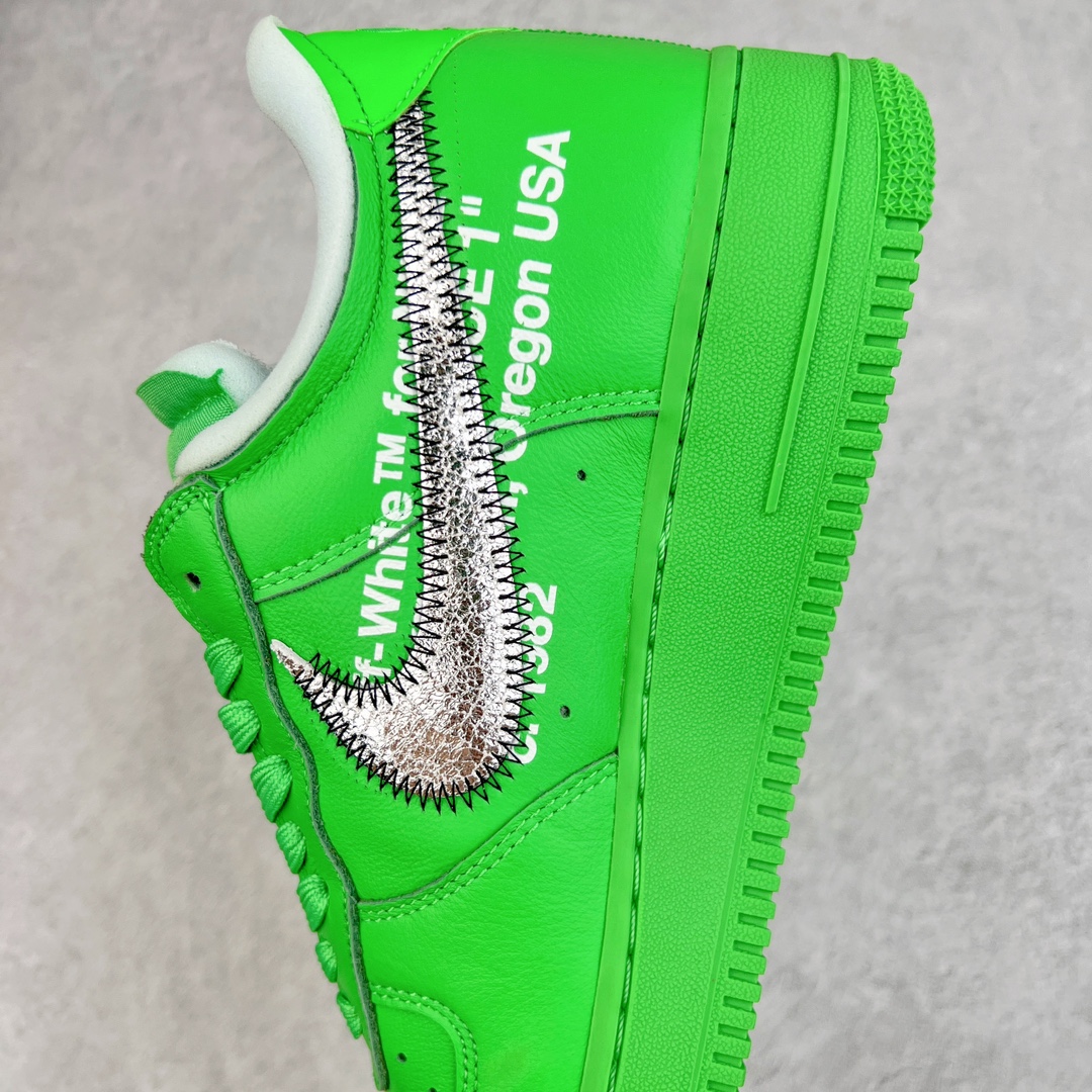 图片[7]-零售💰230 ＃LJ渠道版福利‼Off-White x NK Air Force 1 \”Green\” 空军一号 OW联名绿色艺术馆 DX1419-300 全套原‮原楦‬纸版开发 越南原‮大装‬底 重金采购原厂Prime Asia贝利进口皮料 内侧标语字体三段大小 原厂油墨加持 色泽亮度 高频效果一致 全鞋电脑针车 工整有序 视觉效果满分 原厂拉帮手法 标准四线 密度针距针孔大小控制到位 原装反口里网布海绵 正确卡色网眼大小 原厂港宝加持完美还原灵魂版型 原盒原配从里到外百分百还原 内置Sole气垫 中底白色背胶 SIZE：36 36.5 37.5 38 38.5 39 40 40.5 41 42 42.5 43 44 44.5 45 46 47.5 编码：by2936030-运动鞋