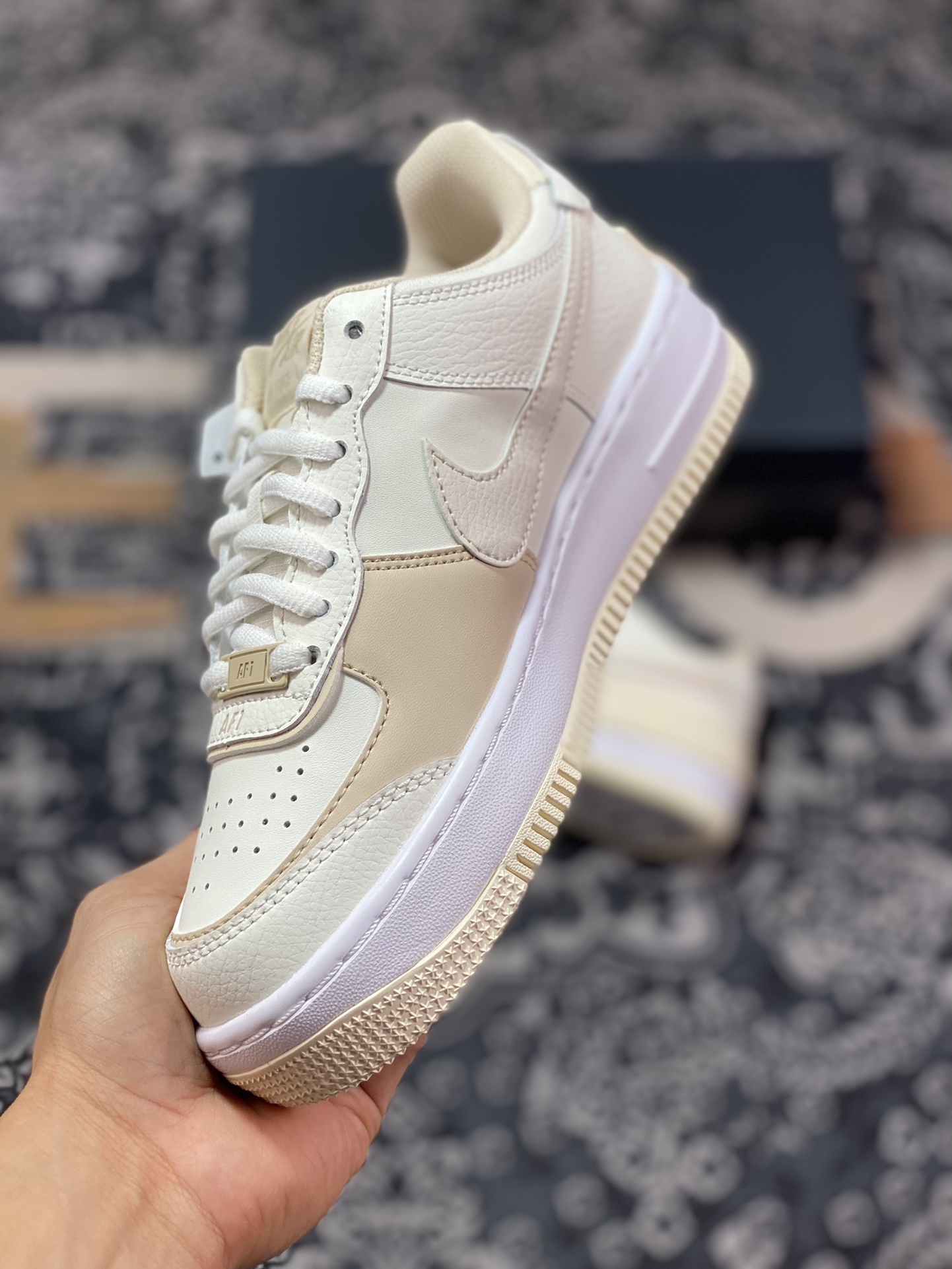 200  Nike WMNS Air Force 1 Shadow”Light Tan“空军一号板鞋“浅黄奶茶”FQ6871-111