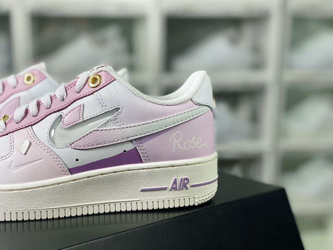 Air Force 1'07 Low GS”Rose” Air Force One low-top sneakers ”White Gradient Purple Girly Heart” DZ5616-100