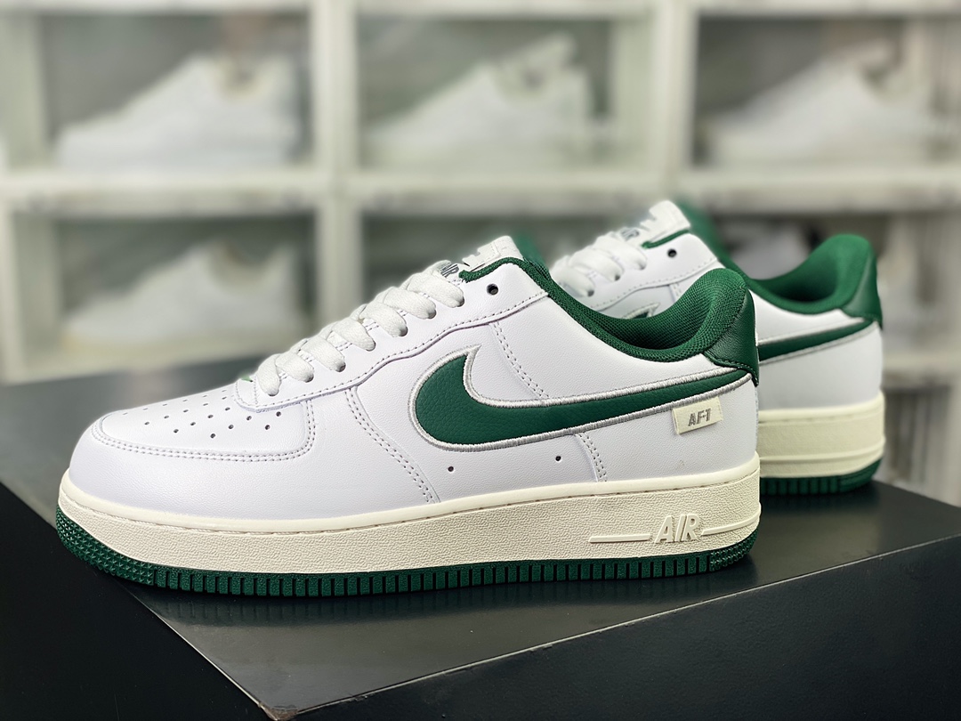 200 Air Force 1’07 Low”White Green”空军一号板鞋“皮革白森林绿电绣钩子”FV0392-100