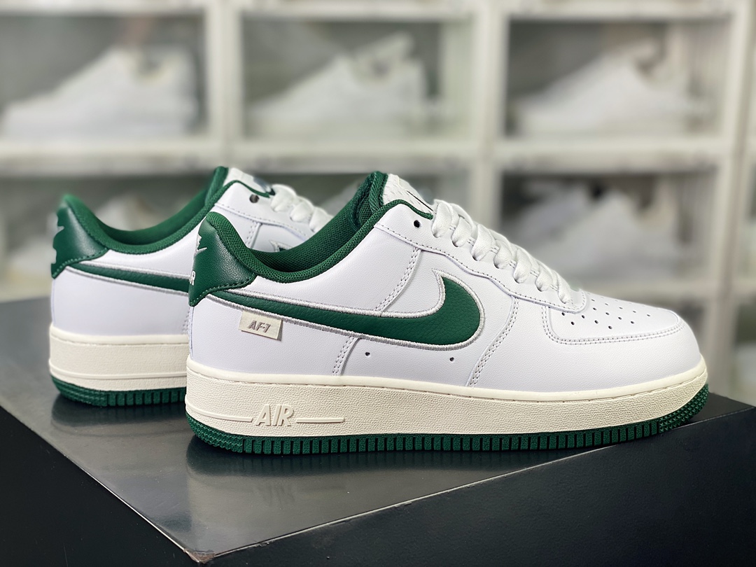 200 Air Force 1’07 Low”White Green”空军一号板鞋“皮革白森林绿电绣钩子”FV0392-100