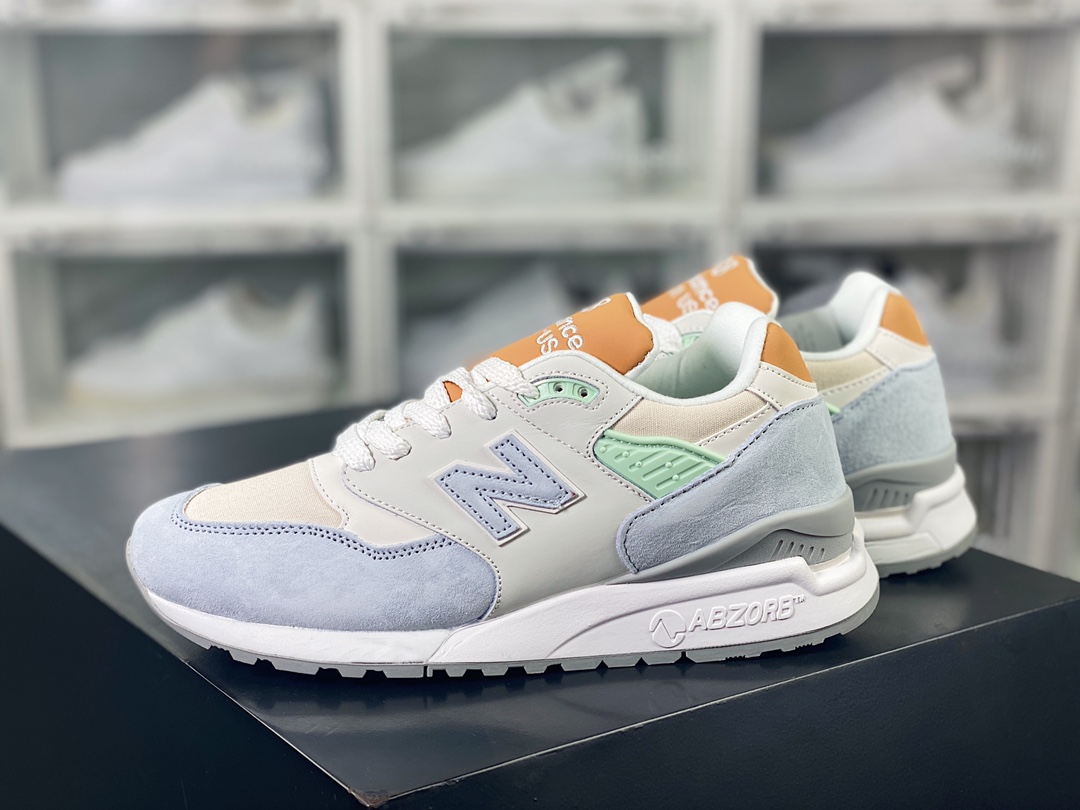 New Balance M998 Made in USA High-end American-made pedigree series classic jogging shoes ”Ice Blue Mint” M998ENE