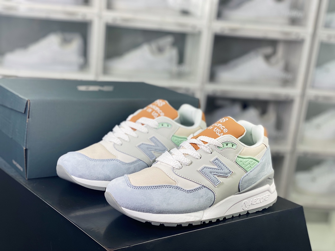 260 新百伦New Balance M998 Made in USA 高端美产血统系列经典慢跑鞋“冰蓝薄荷”M998ENE