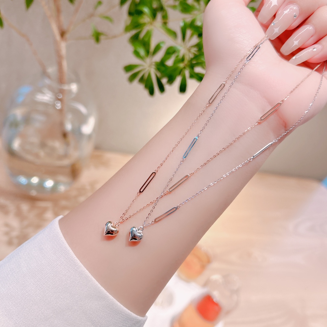 優しいS925スターリングシルバーネックレスゴールド ギフト