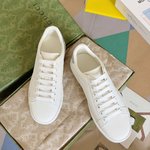 Outlet 1:1 Replica
 Gucci Skateboard Shoes Sneakers White Embroidery Unisex Women Men Cowhide Rubber Casual