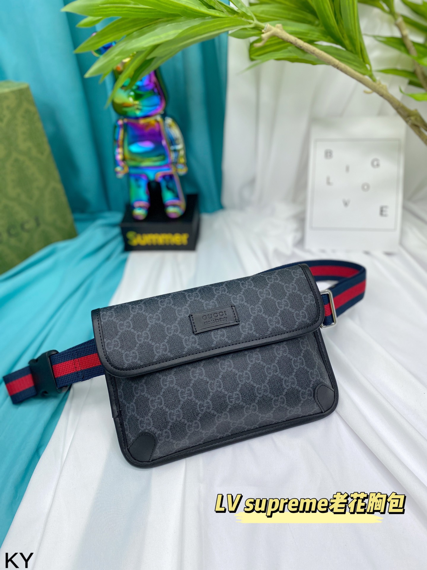 Gucci Torby na pasku & saszetki Czarny Niebieski Szary Czerwony Nylon Fashion