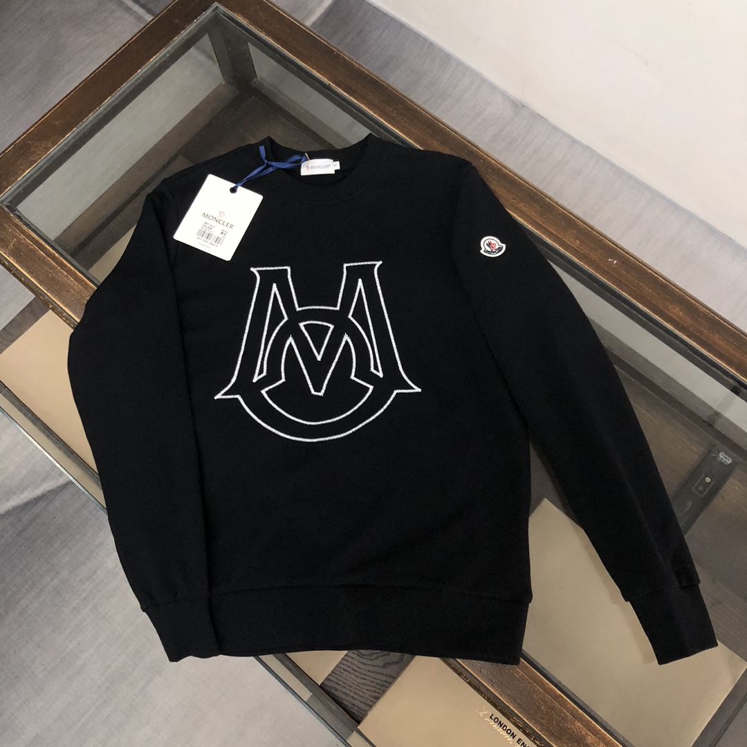 Moncler Clothing Sweatshirts Black White Fashion