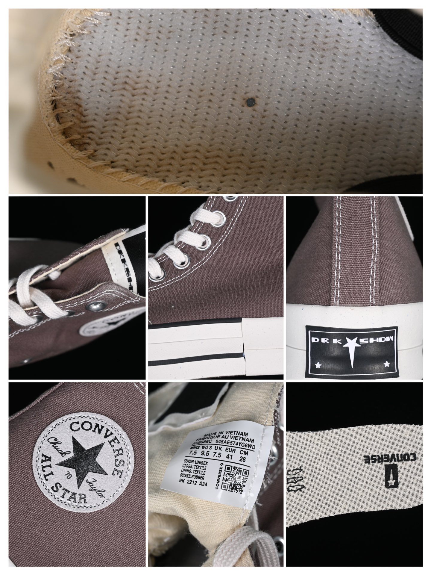 💰180纯原
Converse x Rickowens 摩卡棕配色 联名款高帮休闲板鞋 A03938C
#Rick Owens 对Converse 的经典 Chuck 70s 进行了前卫独特风格,大胆设计添加长鞋靴、独特的橡胶双鞋头和方格鞋头以及模压橡胶鞋跟。
#定制的 DRKSHDW和 TURBODRK 图标,包括鞋舌处的联名徽章,彰显其品牌。
尺码:35 36 36.5 37 37.5 38 39 39.5 40 41 41.5 42 42.5 43 44 M.C3