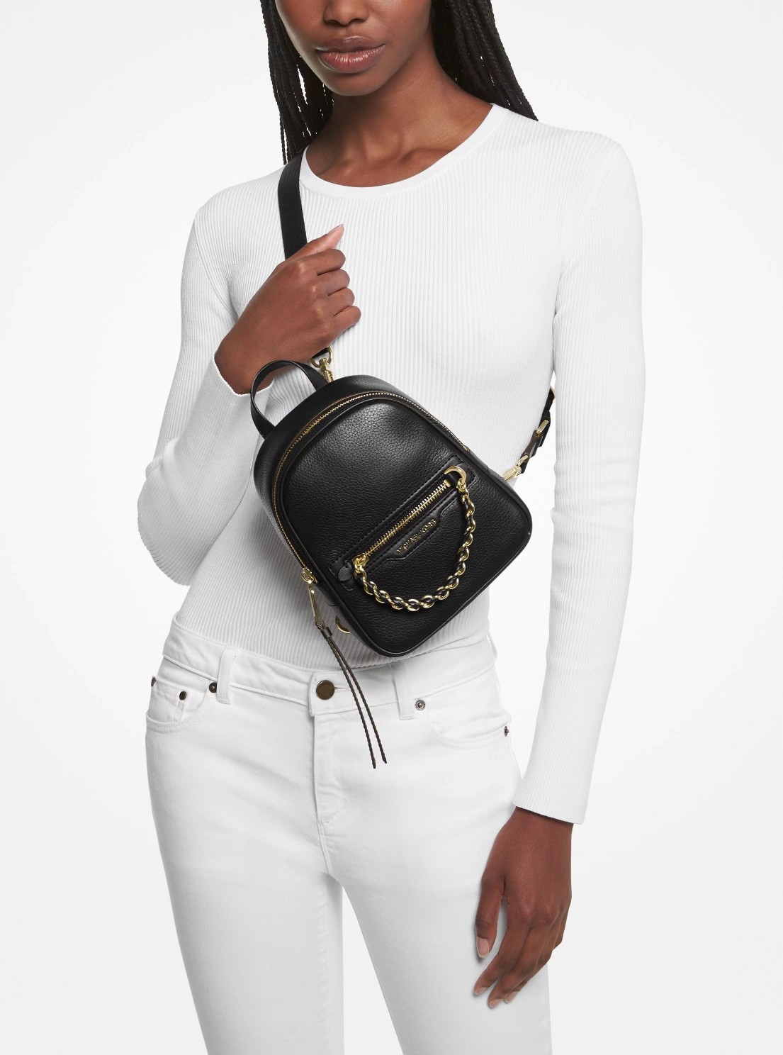 Michael Kors MICHAEL KORs 新款MK Elliot 超小号链条饰斜挎双肩背包女包