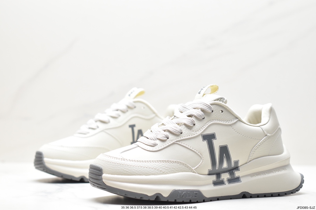 Korea Limited Release NY Yankees Limited x MLB Big Ball Chunky Mesh Thick-soled Daddy Jogging Shoes ”Mesh Ivory Black NY Print” 3ASHCRB3N (GP007)