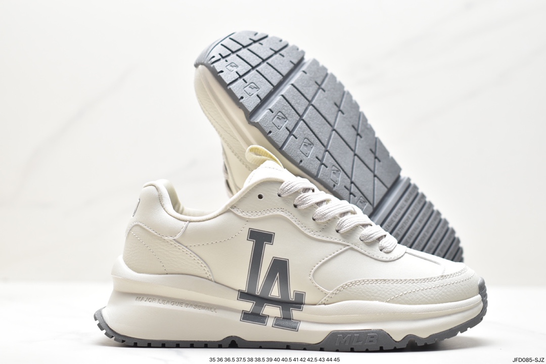 Korea Limited Release NY Yankees Limited x MLB Big Ball Chunky Mesh Thick-soled Daddy Jogging Shoes ”Mesh Ivory Black NY Print” 3ASHCRB3N (GP007)