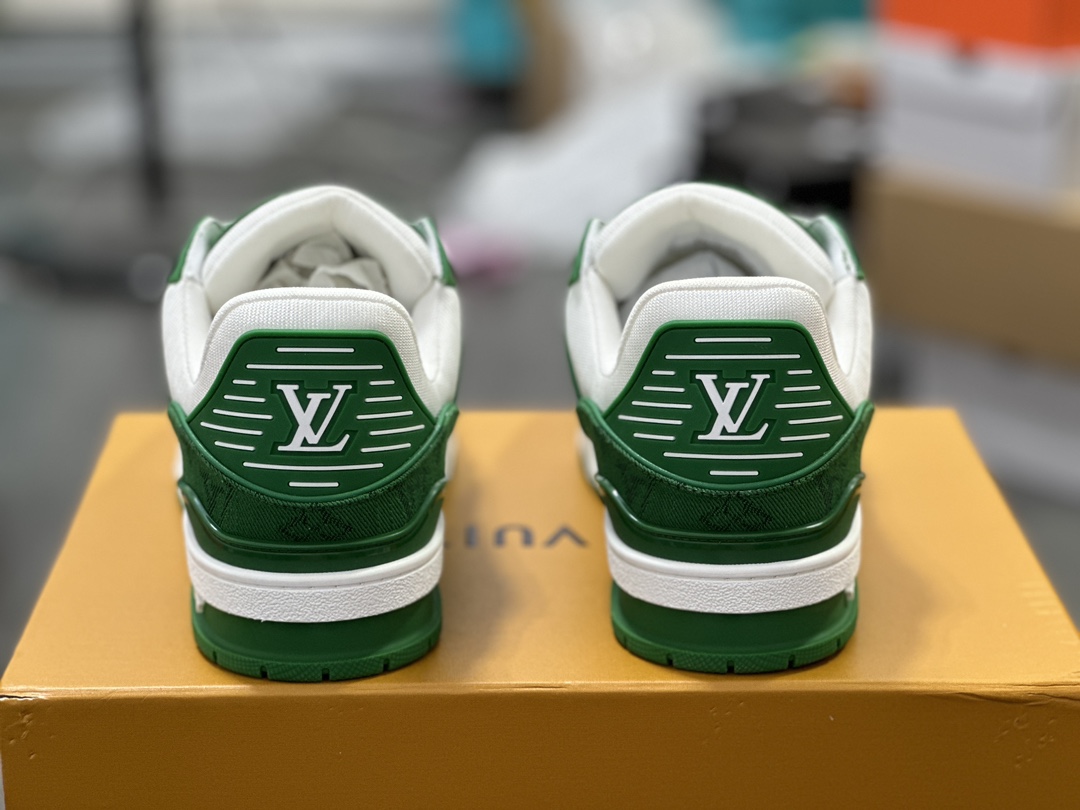 Louis Vuitton 路易威登 LV Trainer 板鞋绿牛仔