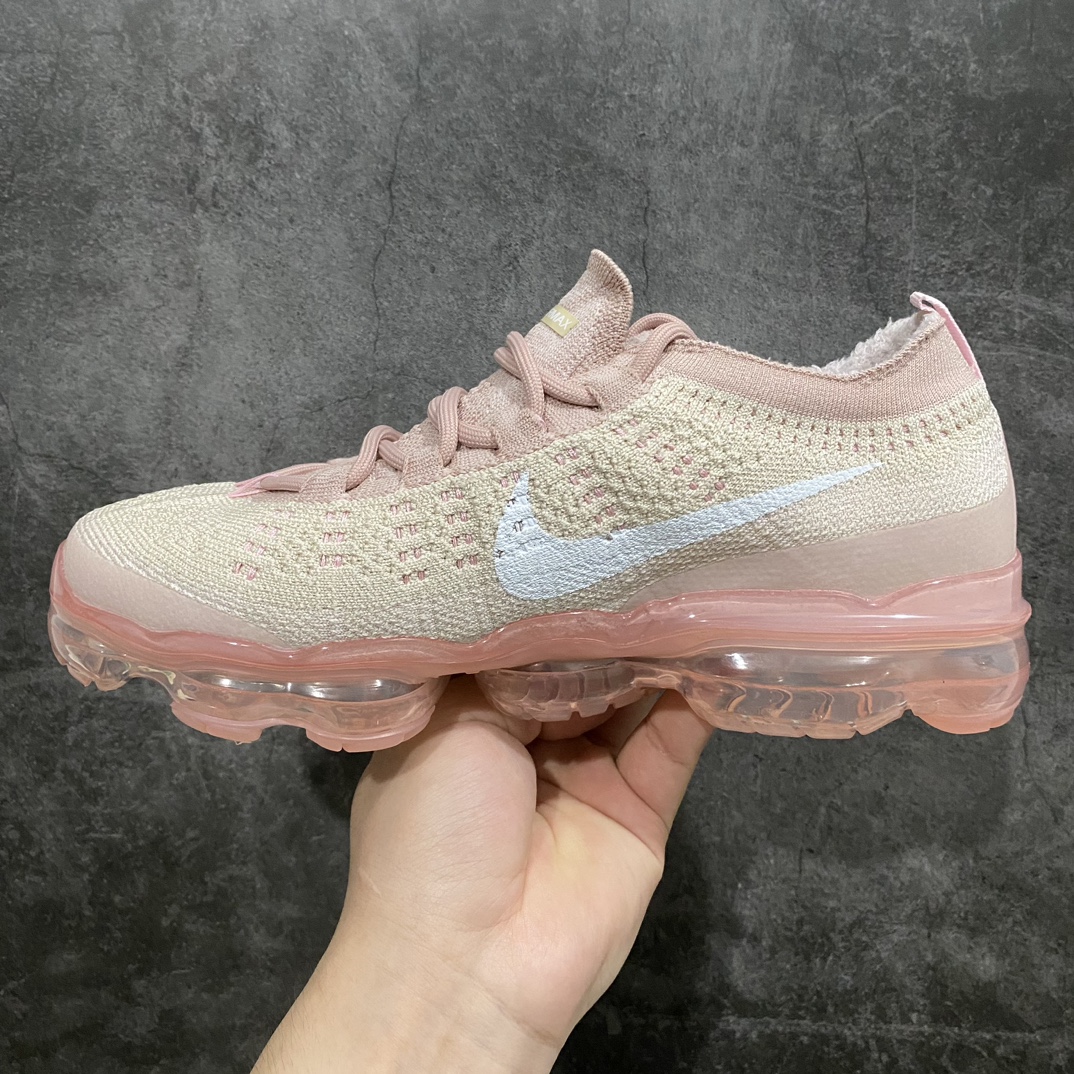 [Pure original YH version] 2023 Nike Air VaporMax Flyknit wear-resistant full-palm air cushion running shoes pink brown DV6840-101