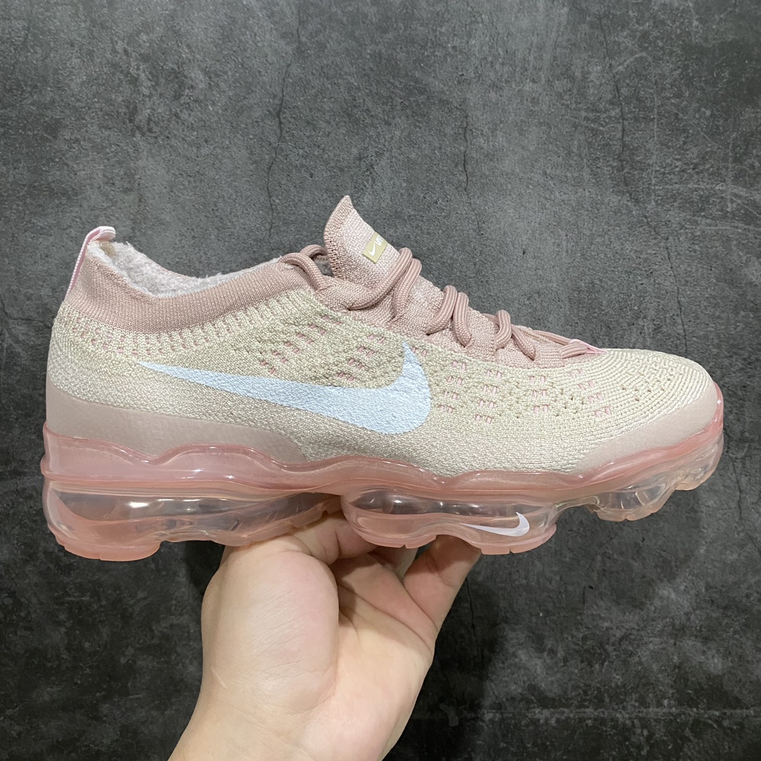 [Pure original YH version] 2023 Nike Air VaporMax Flyknit wear-resistant full-palm air cushion running shoes pink brown DV6840-101