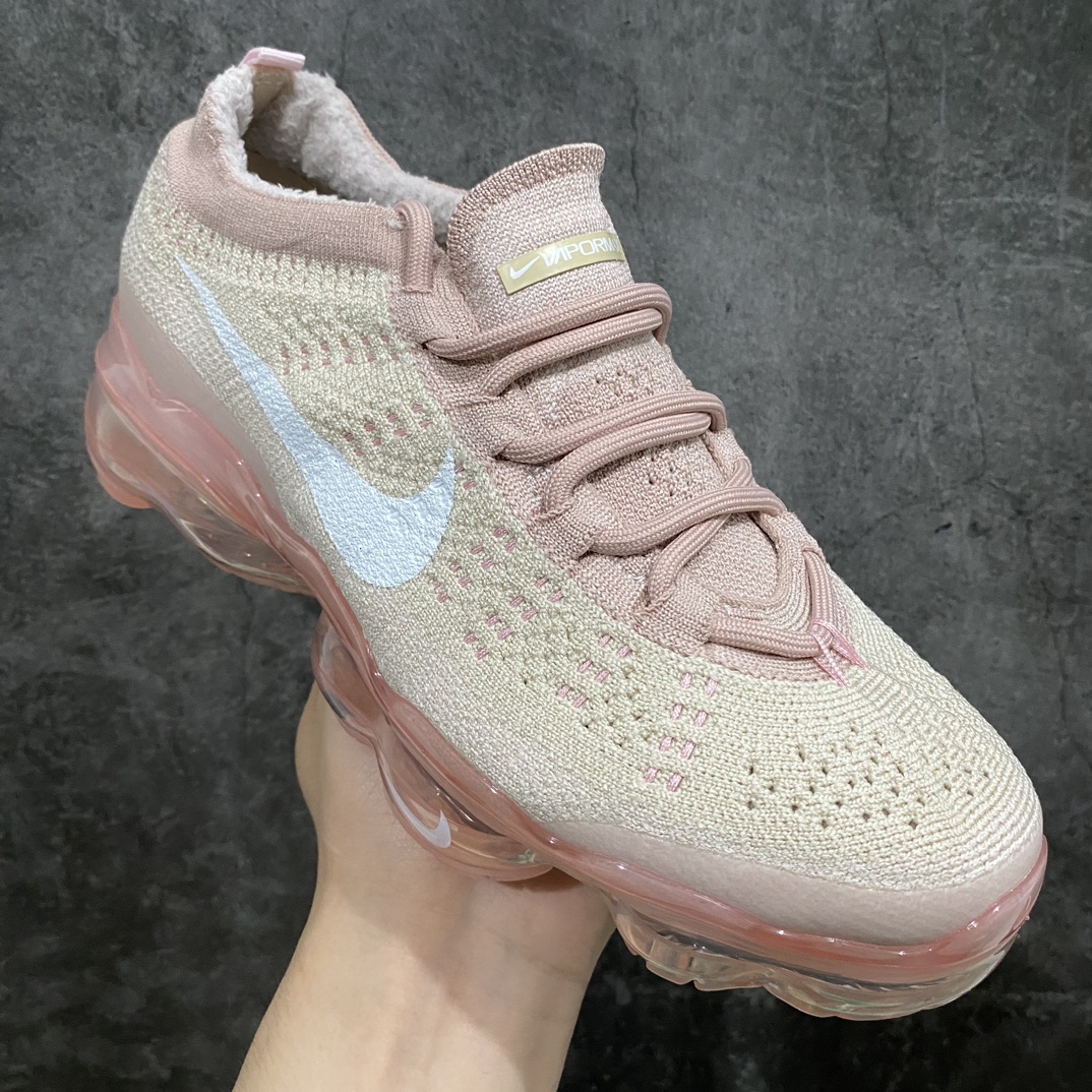 [Pure original YH version] 2023 Nike Air VaporMax Flyknit wear-resistant full-palm air cushion running shoes pink brown DV6840-101