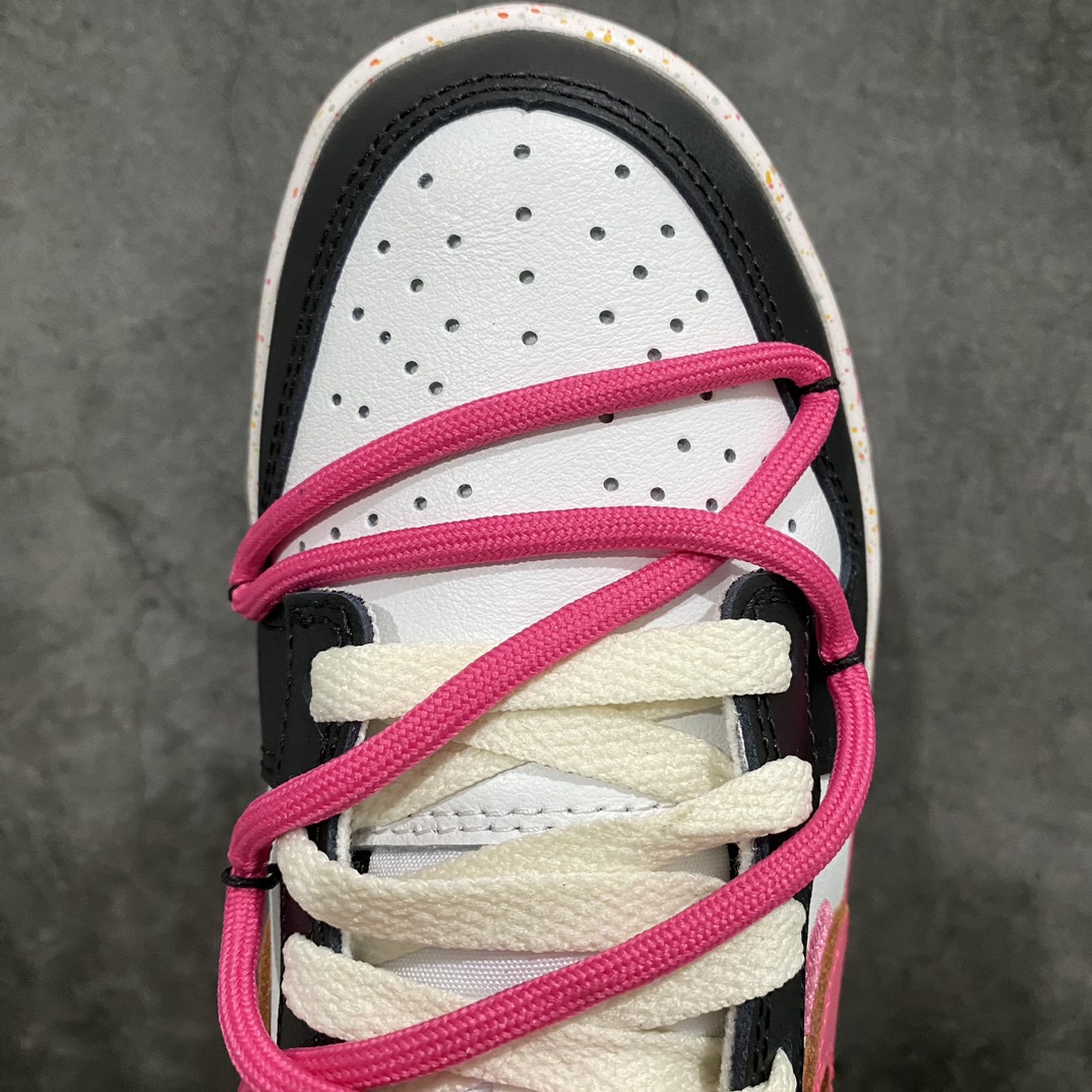 [CS version] NK Dunk Low Multi-Color Swoosh SB low-top deconstructed straps vibrant three-hook black and white rose red FD4623-131