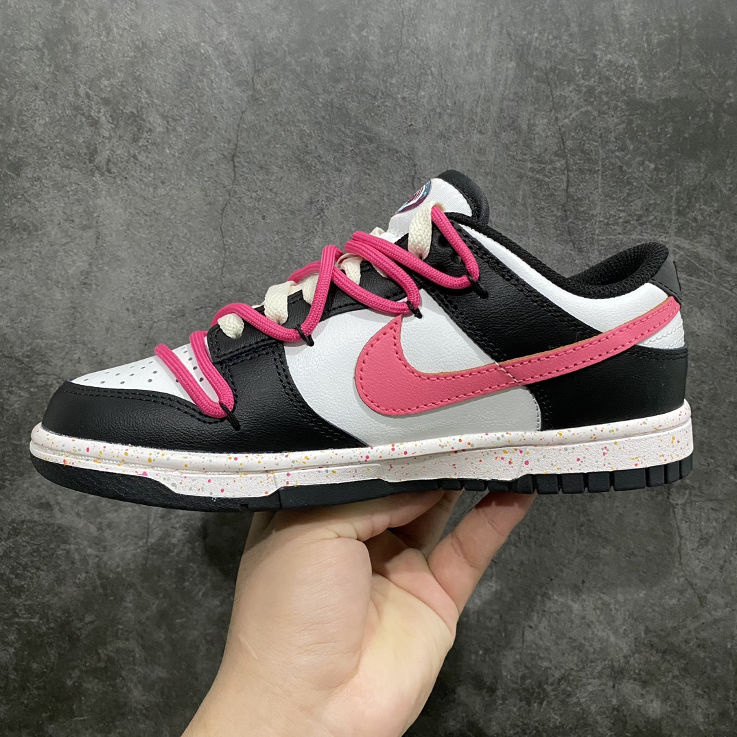 [CS version] NK Dunk Low Multi-Color Swoosh SB low-top deconstructed straps vibrant three-hook black and white rose red FD4623-131