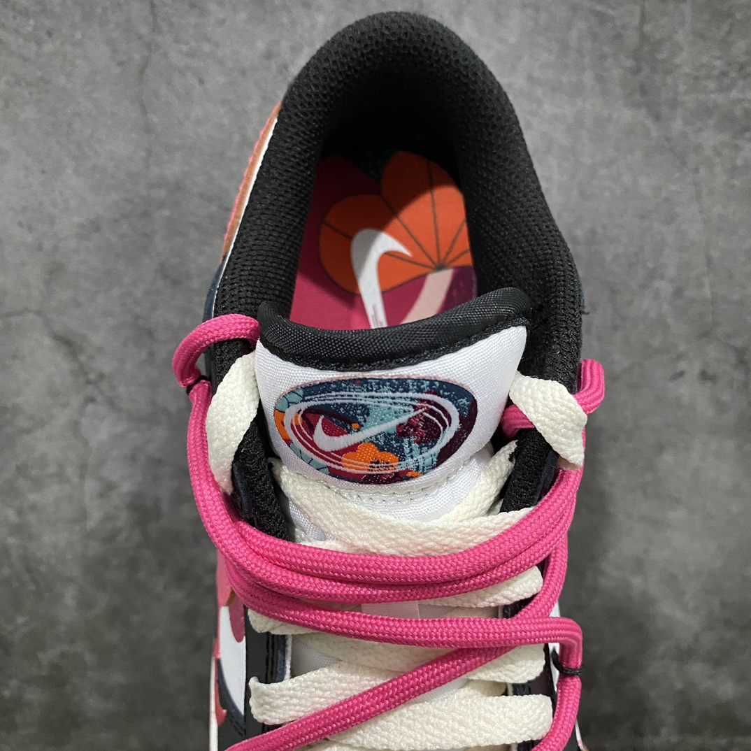 [CS version] NK Dunk Low Multi-Color Swoosh SB low-top deconstructed straps vibrant three-hook black and white rose red FD4623-131