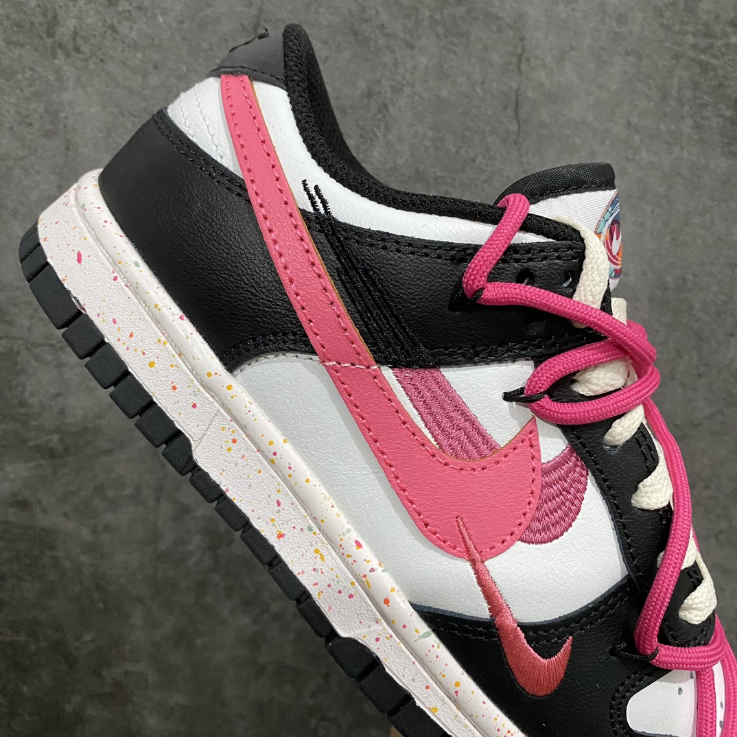 [CS version] NK Dunk Low Multi-Color Swoosh SB low-top deconstructed straps vibrant three-hook black and white rose red FD4623-131