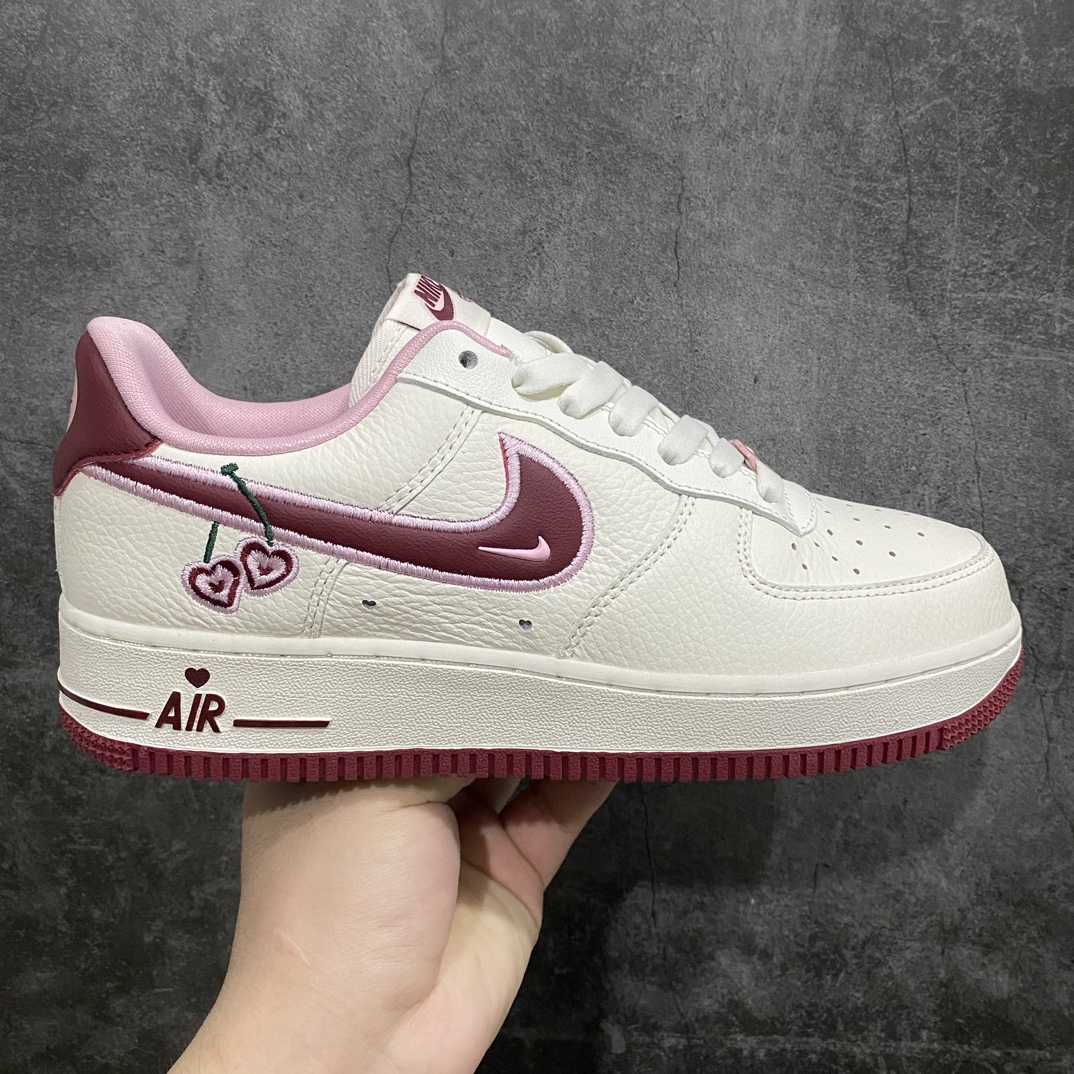 [Channel version] NK Wmns Air Force 1'07 Low ”Valentine's Day” Air Force One low-top sneakers ”beige pink wine red cherry Valentine's Day” FD4616-161