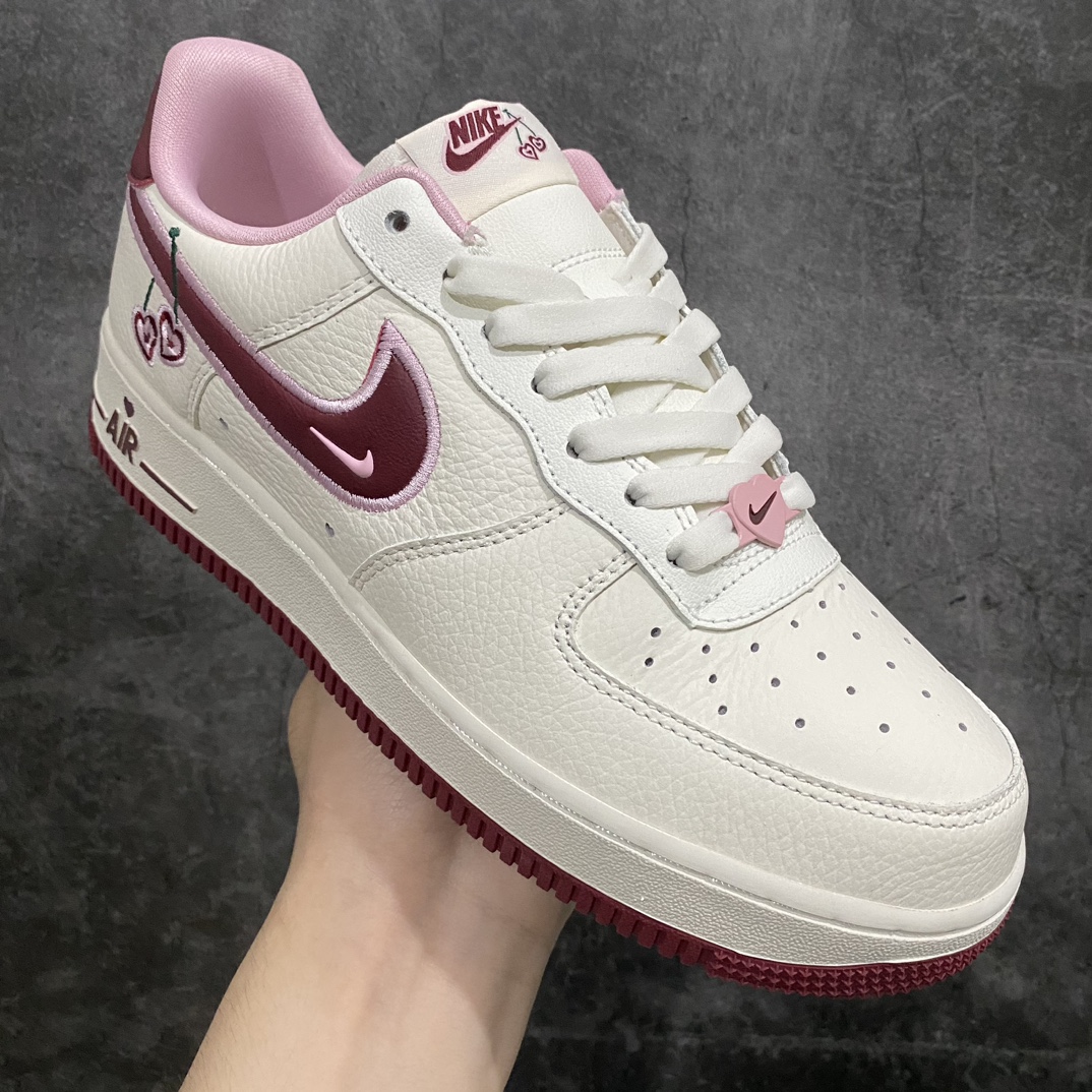 [Channel version] NK Wmns Air Force 1'07 Low ”Valentine's Day” Air Force One low-top sneakers ”beige pink wine red cherry Valentine's Day” FD4616-161