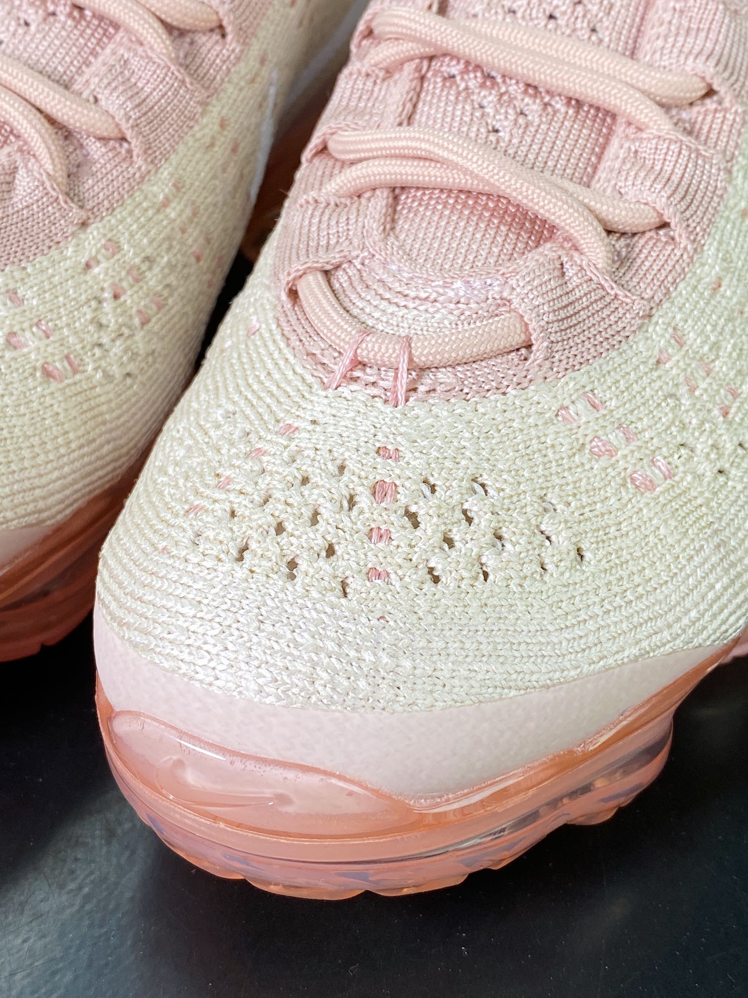 Air VaporMax 2023 Flyknit FK”Oatmeal/Pearl Pink” 2023 Air Cushion Jogging Shoes ”Oatmeal Peach Pink White Hook” DV6840-101