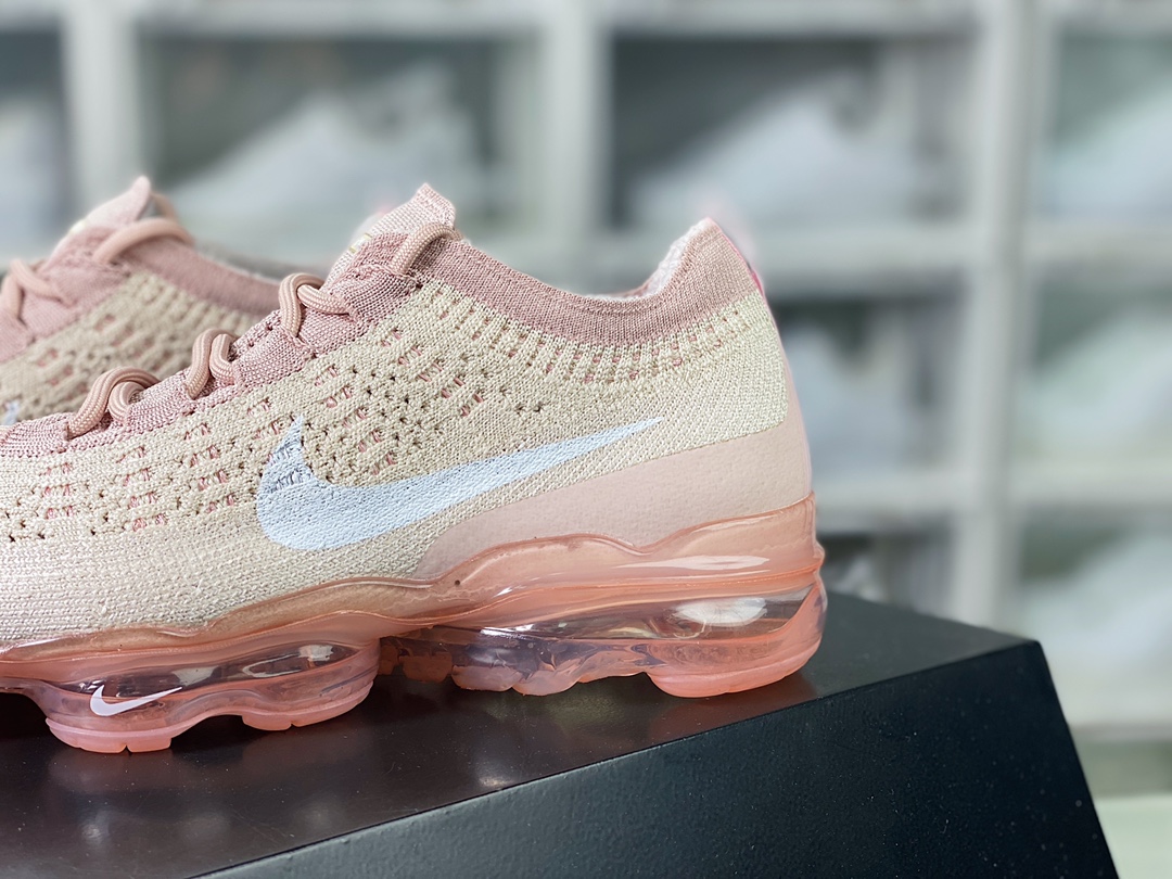 Air VaporMax 2023 Flyknit FK”Oatmeal/Pearl Pink” 2023 Air Cushion Jogging Shoes ”Oatmeal Peach Pink White Hook” DV6840-101