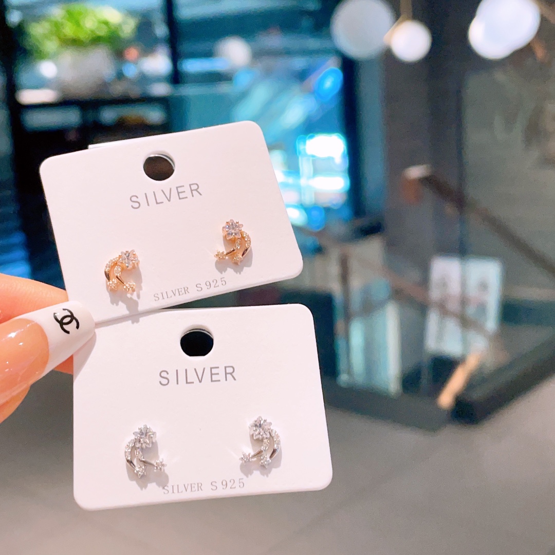 森ガール純銀イヤリングゴールド 晩餐会