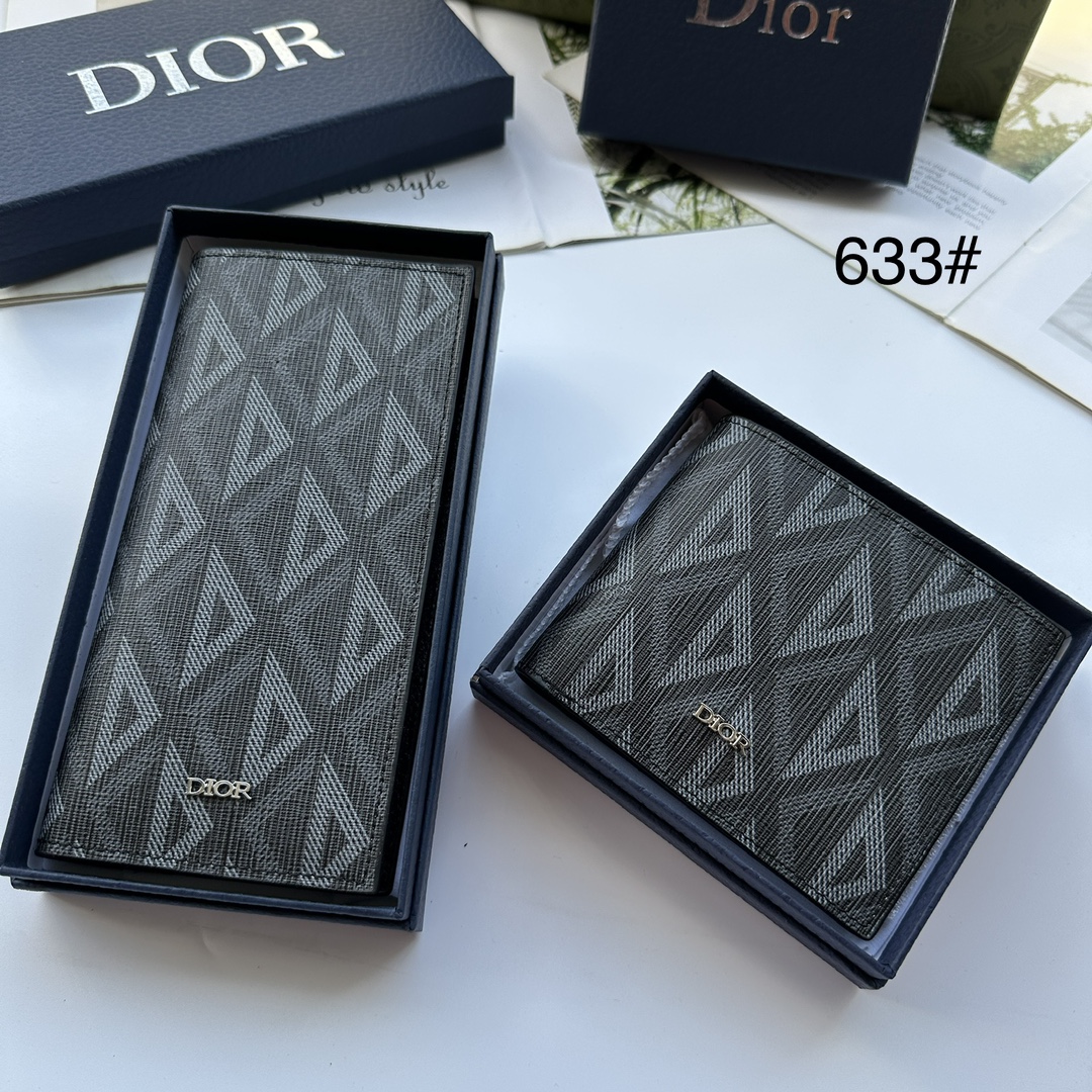 Dior Geldbörse Schwarz Kalbsleder Rindsleder